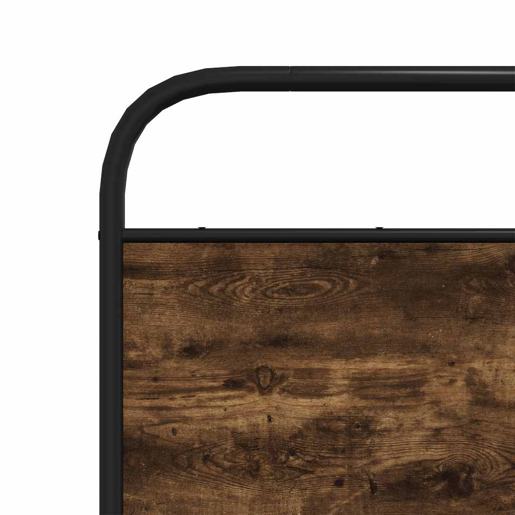 Metal Bed Frame without Mattress Smoked Oak 160x200 cm