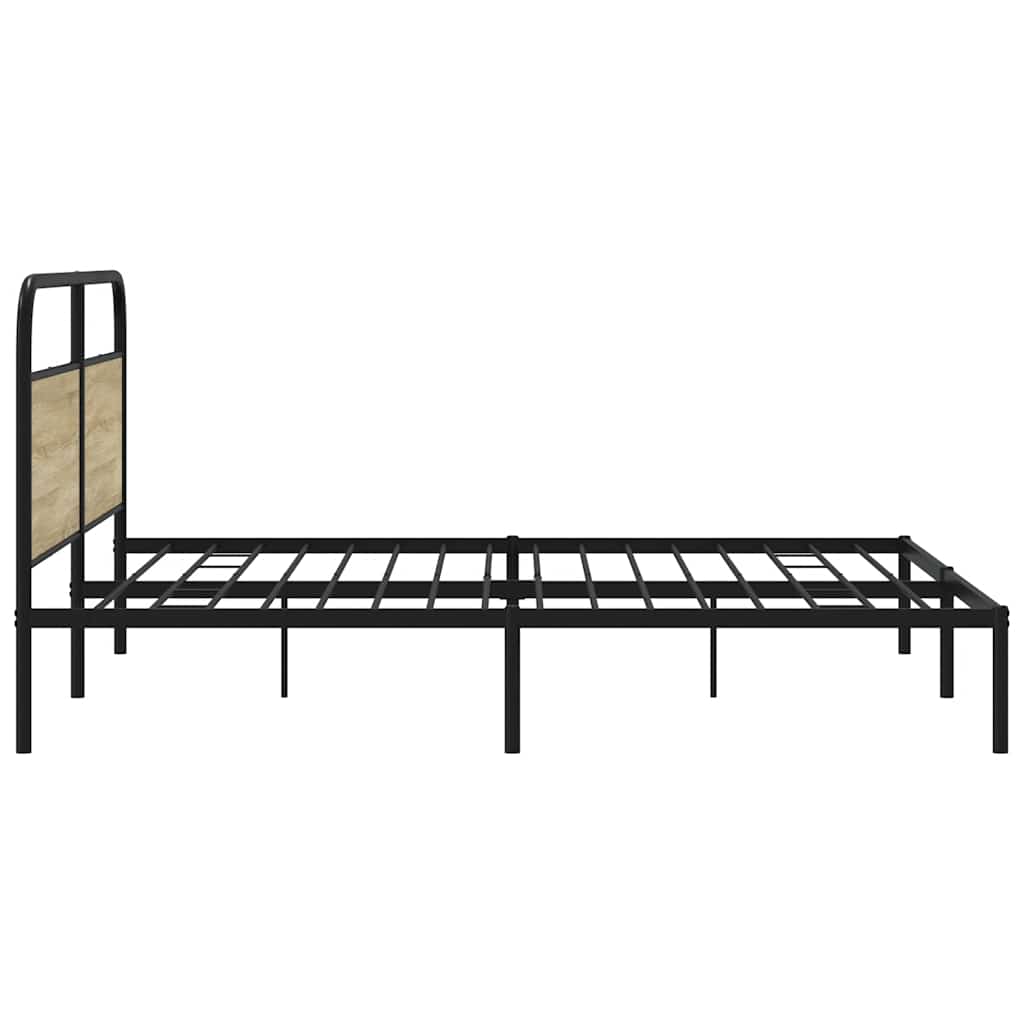 Metal Bed Frame without Mattress Sonoma Oak 200x200 cm