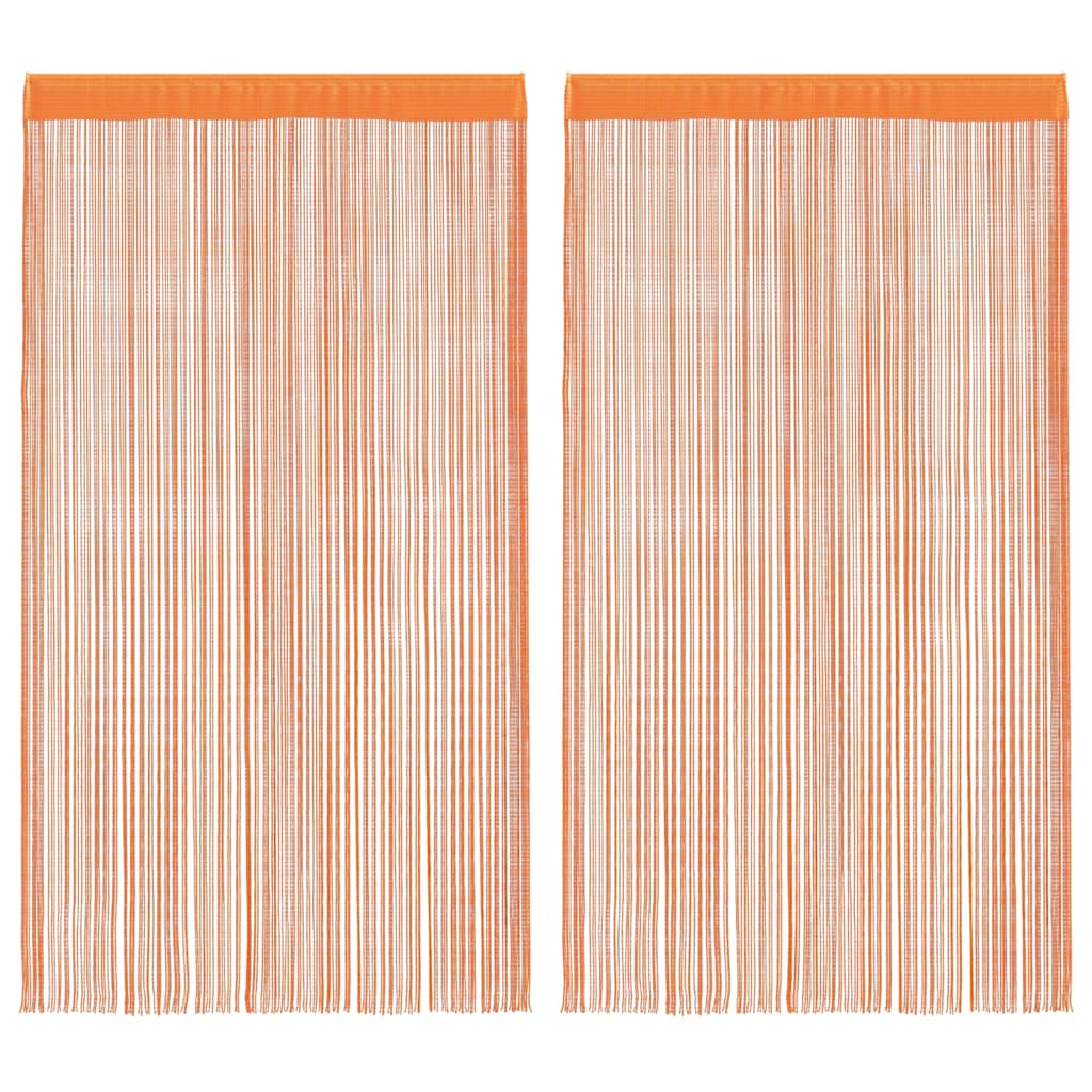 String Curtains 2 pcs Orange 100x250 cm