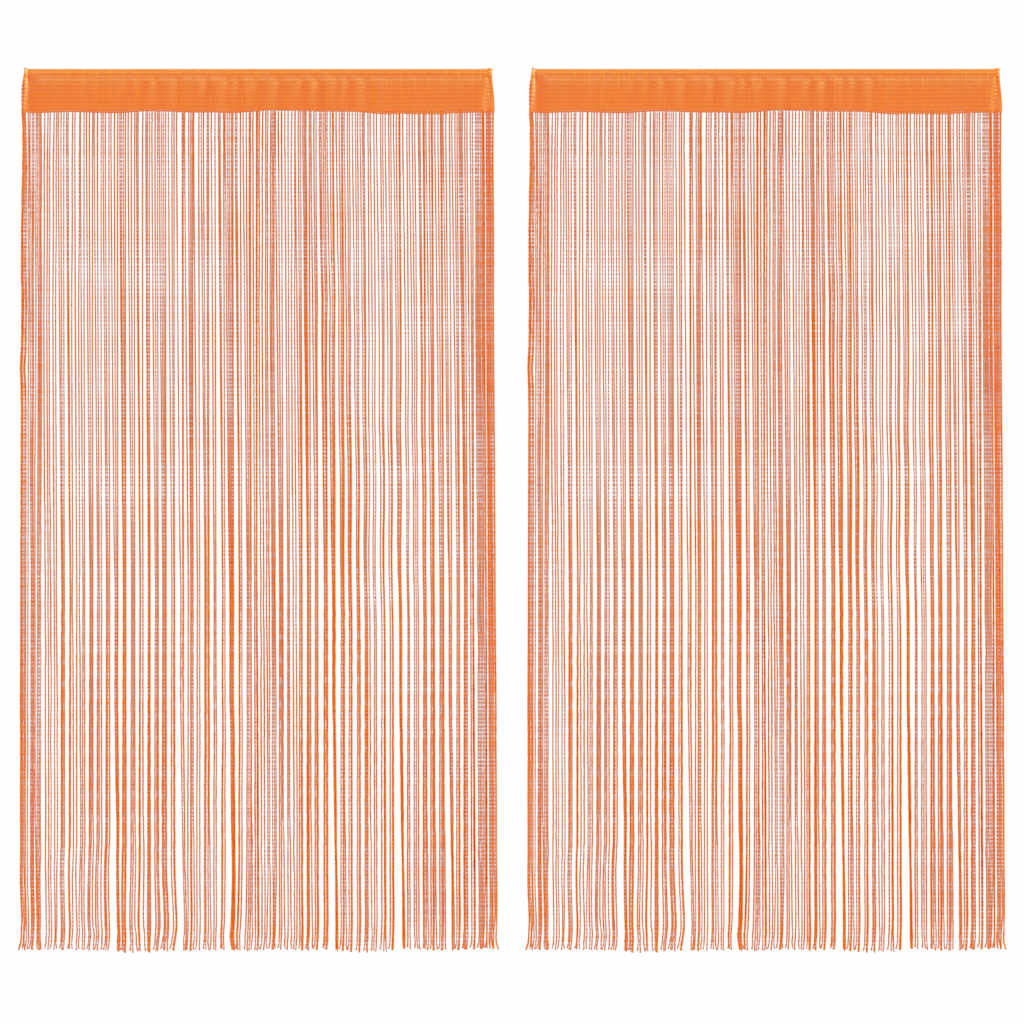 String Curtains 2 pcs Orange 140x250 cm