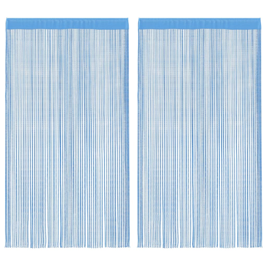 String Curtains 2 pcs Light Blue 140x250 cm
