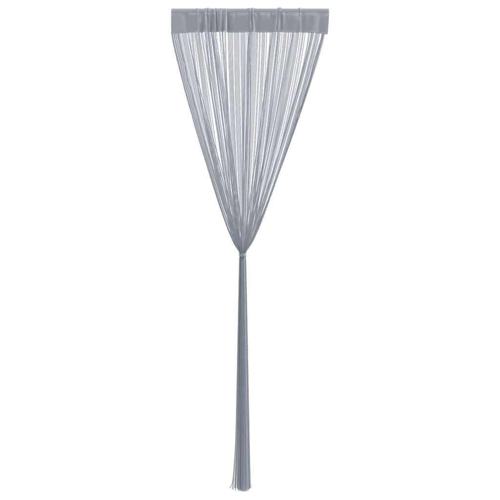 String Curtains 2 pcs Light Grey 100x250 cm