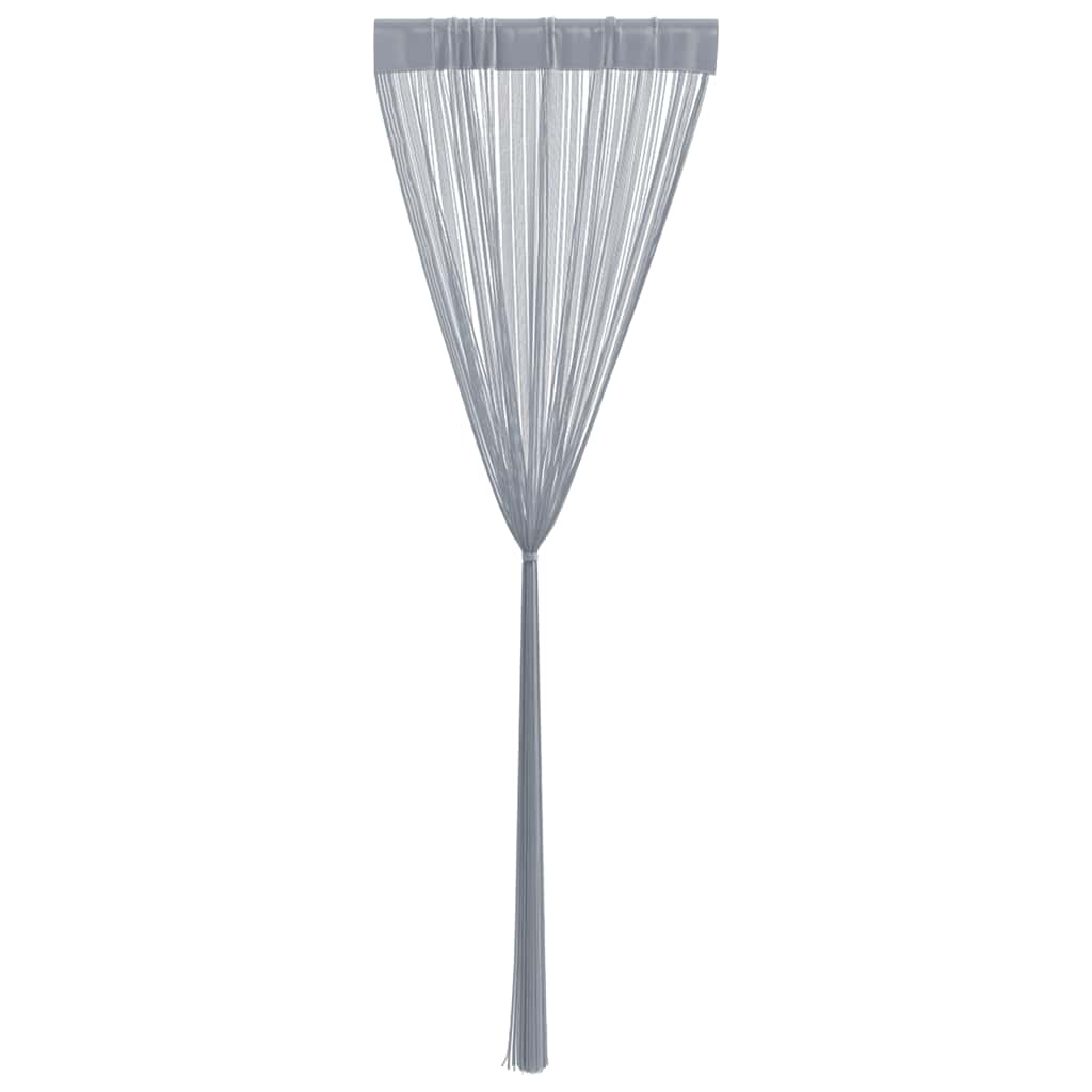 String Curtains 2 pcs Light Grey 140x250 cm
