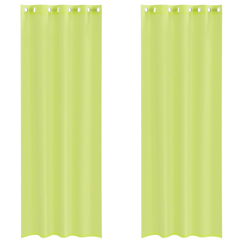 Voile Curtains with Grommets 2 pcs Apple Green 140x300 cm
