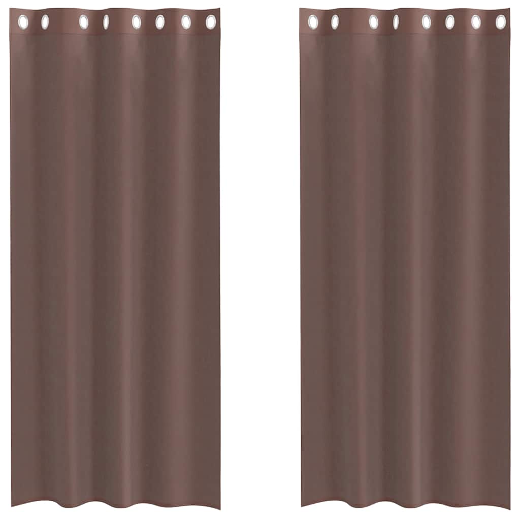 Voile Curtains with Grommets 2 pcs Brown 140x225 cm