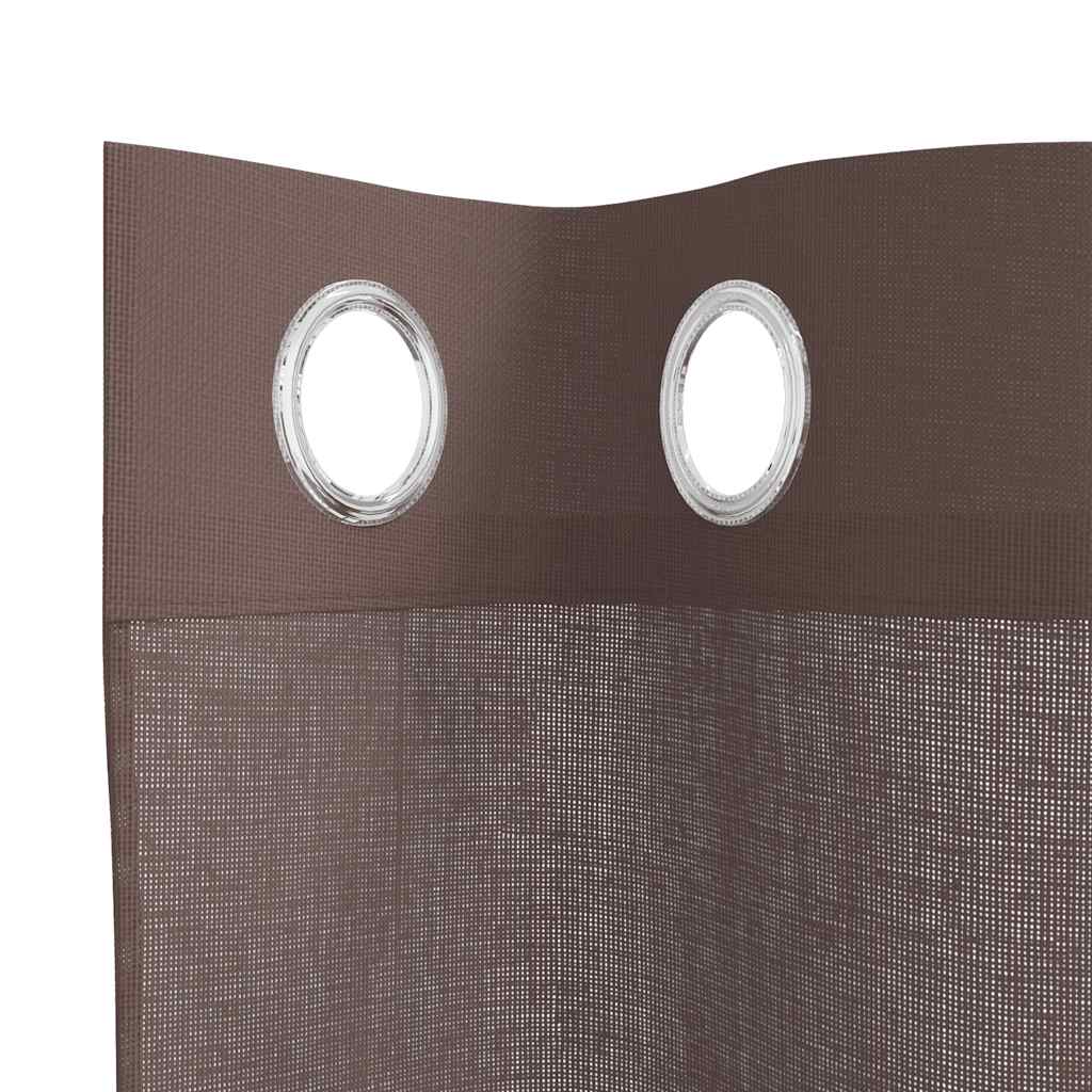 Voile Curtains with Grommets 2 pcs Brown 140x225 cm
