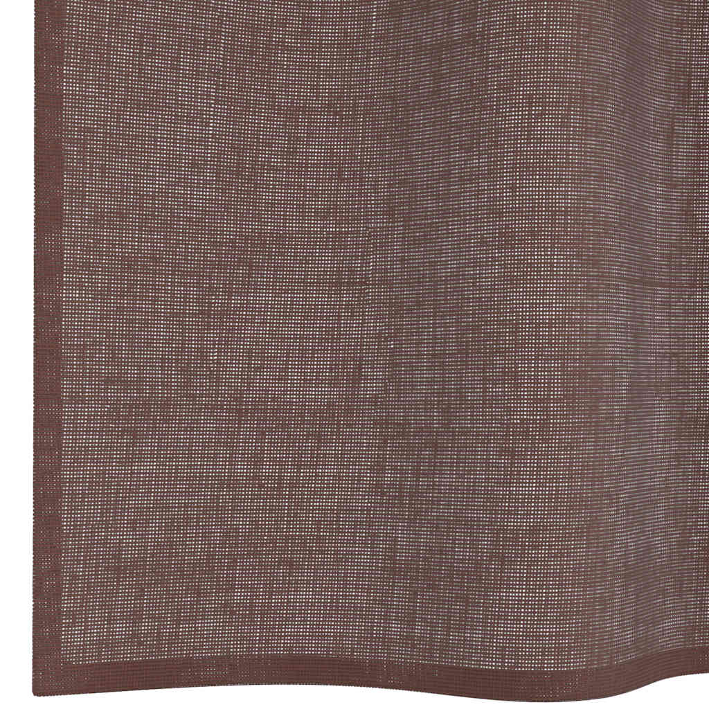 Voile Curtains with Grommets 2 pcs Brown 140x225 cm