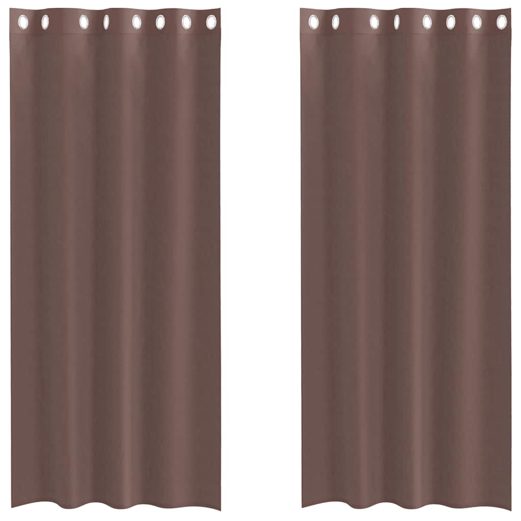 Voile Curtains with Grommets 2 pcs Brown 140x245 cm