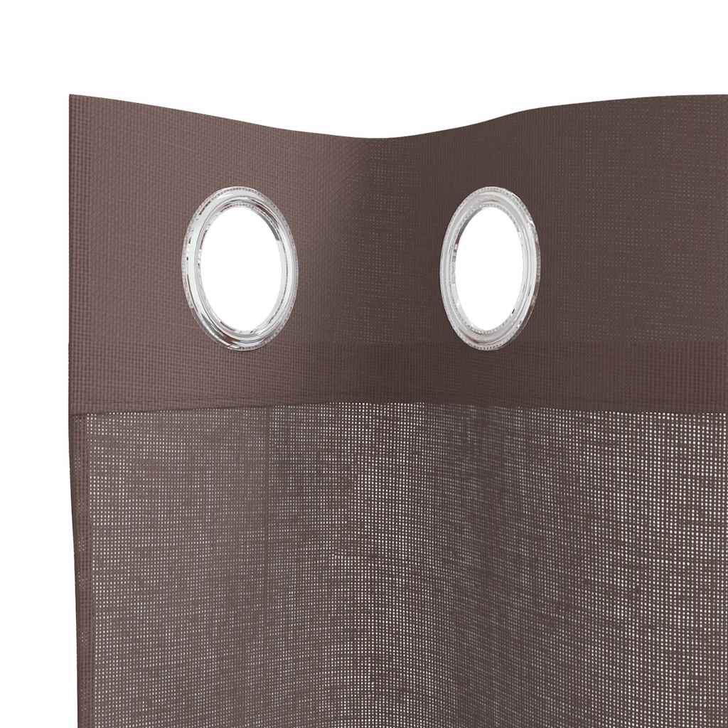 Voile Curtains with Grommets 2 pcs Brown 140x245 cm