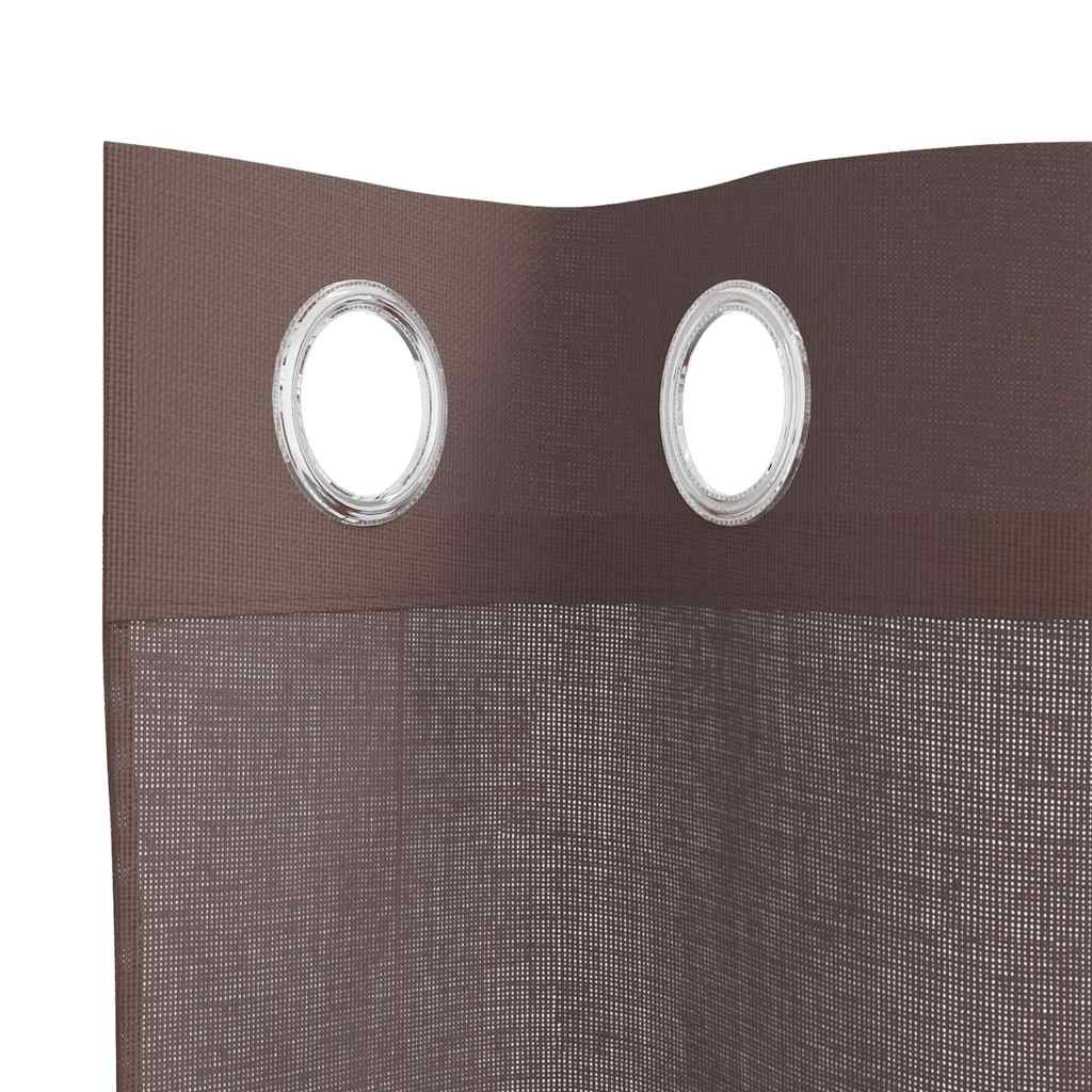 Voile Curtains with Grommets 2 pcs Brown 140x300 cm