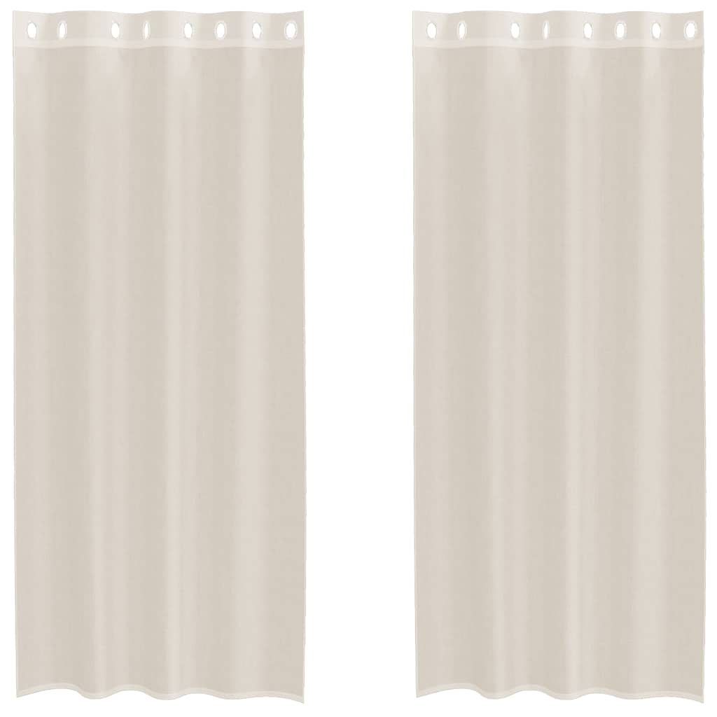 Voile Curtains with Grommets 2 pcs Cream 140x245 cm