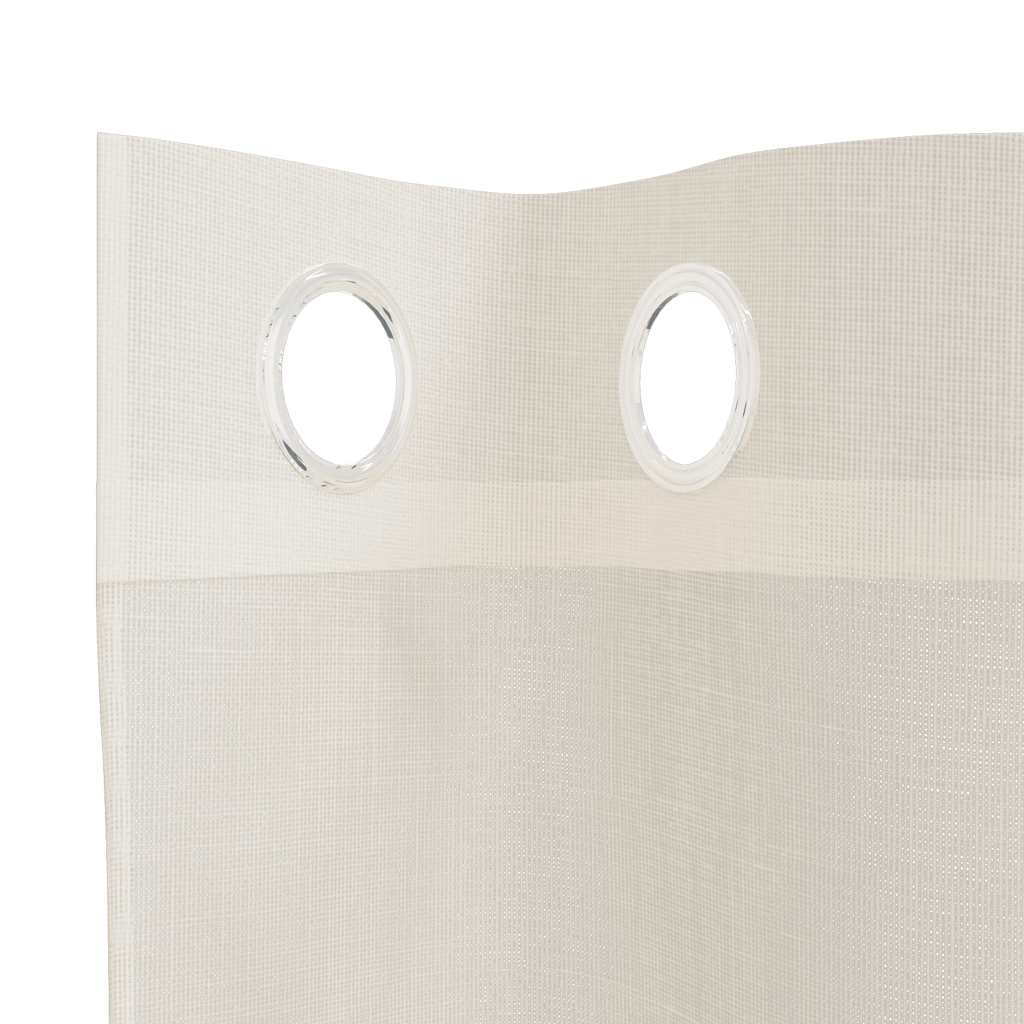 Voile Curtains with Grommets 2 pcs Cream 140x300 cm