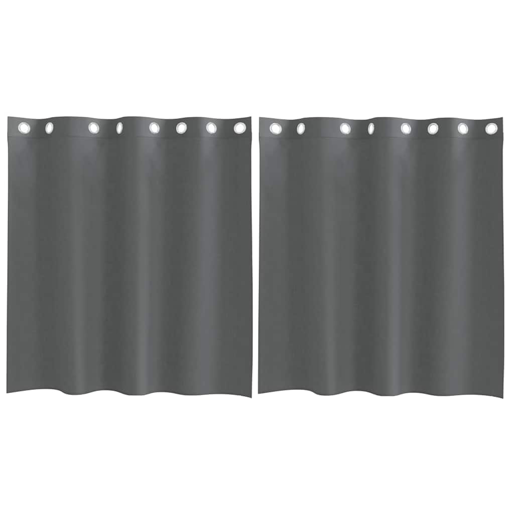 Voile Curtains with Grommets 2 pcs Dark Grey 140x140 cm