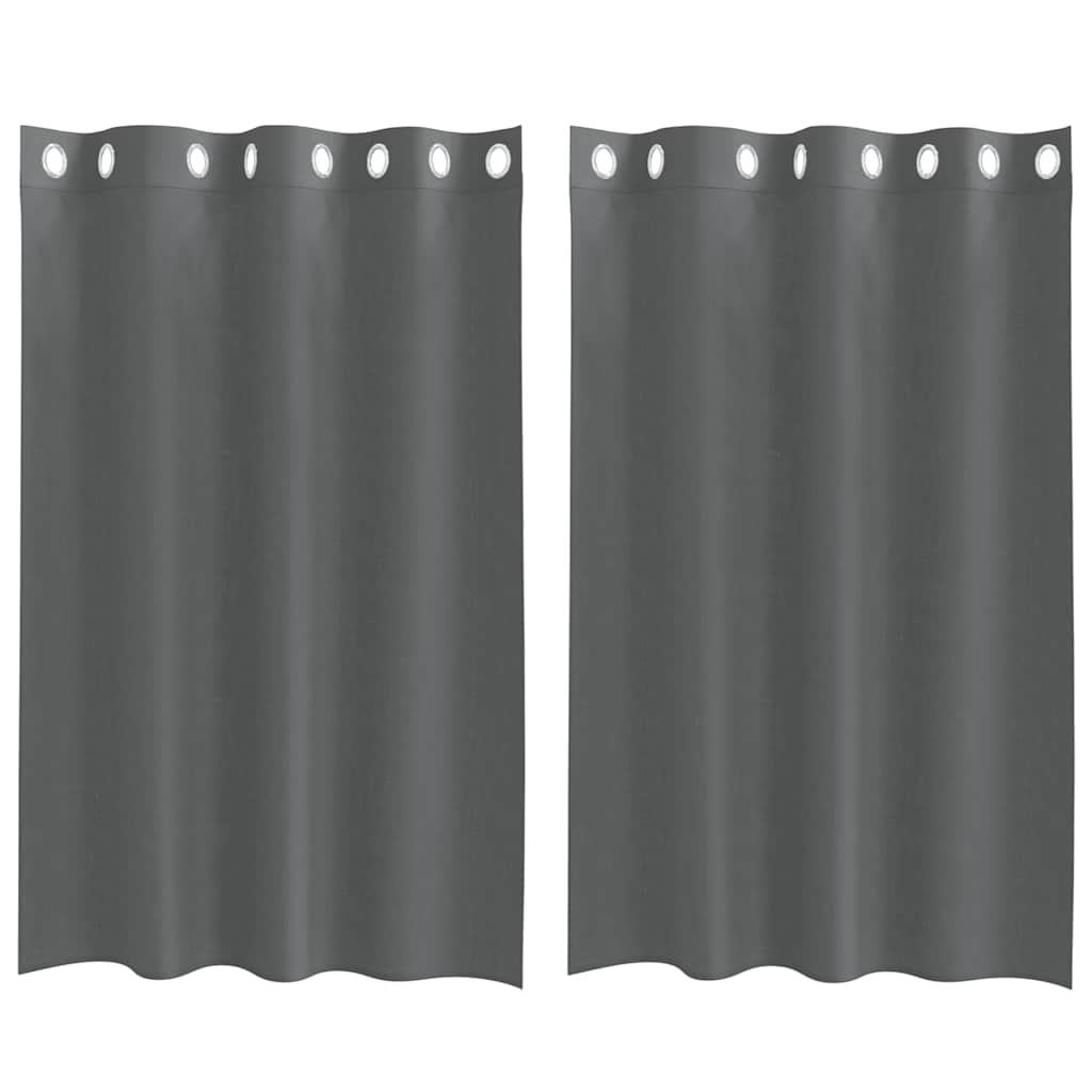 Voile Curtains with Grommets 2 pcs Dark Grey 140x175 cm