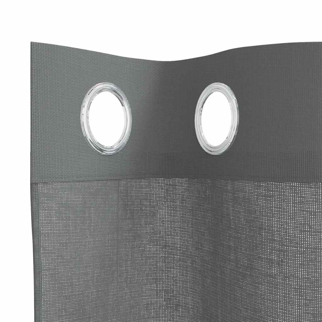 Voile Curtains with Grommets 2 pcs Dark Grey 140x175 cm
