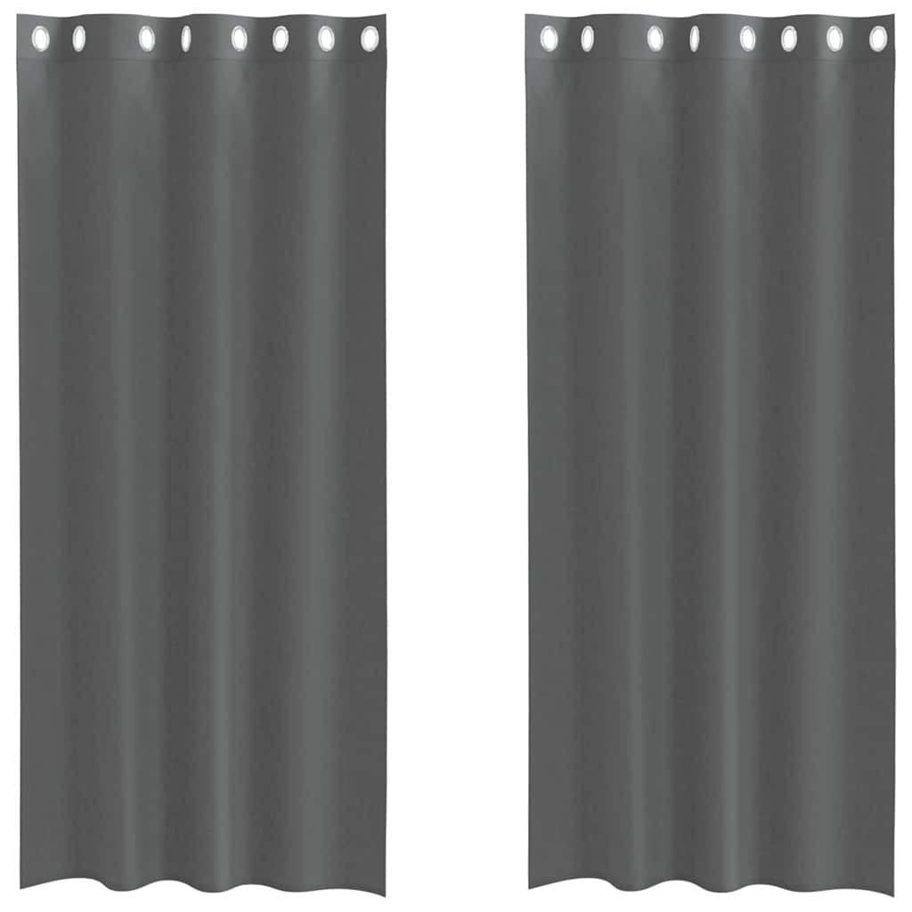 Voile Curtains with Grommets 2 pcs Dark Grey 140x225 cm