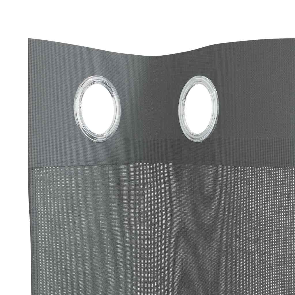 Voile Curtains with Grommets 2 pcs Dark Grey 140x225 cm