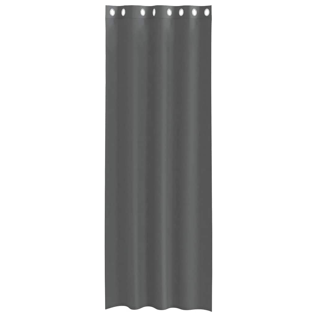 Voile Curtains with Grommets 2 pcs Dark Grey 140x300 cm