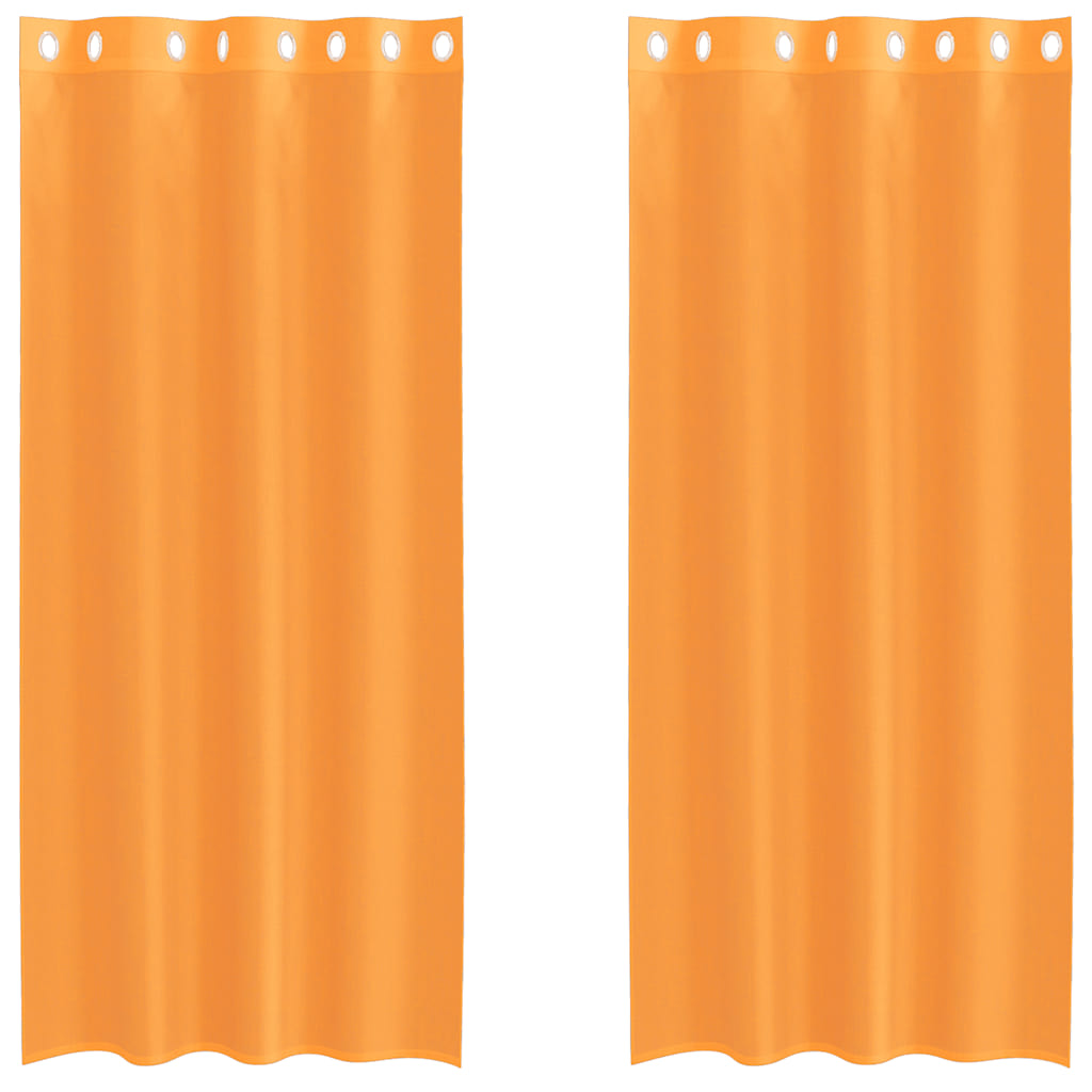 Voile Curtains with Grommets 2 pcs Orange 140x245 cm
