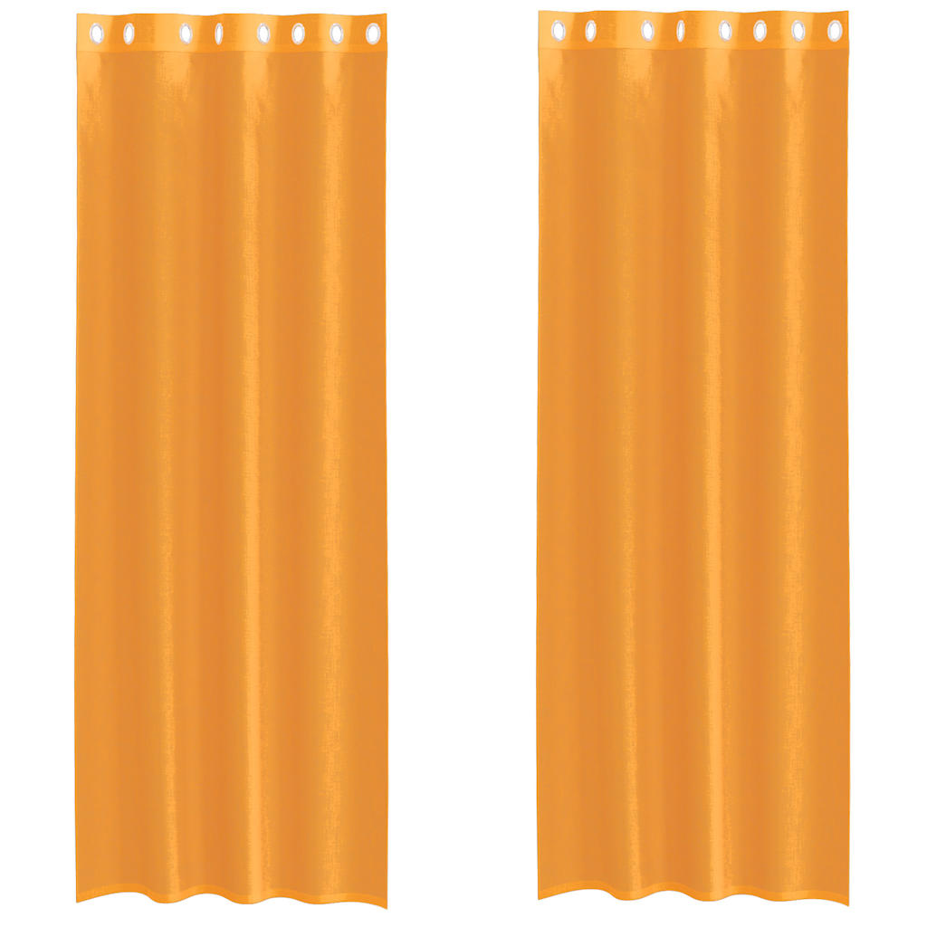 Voile Curtains with Grommets 2 pcs Orange 140x260 cm