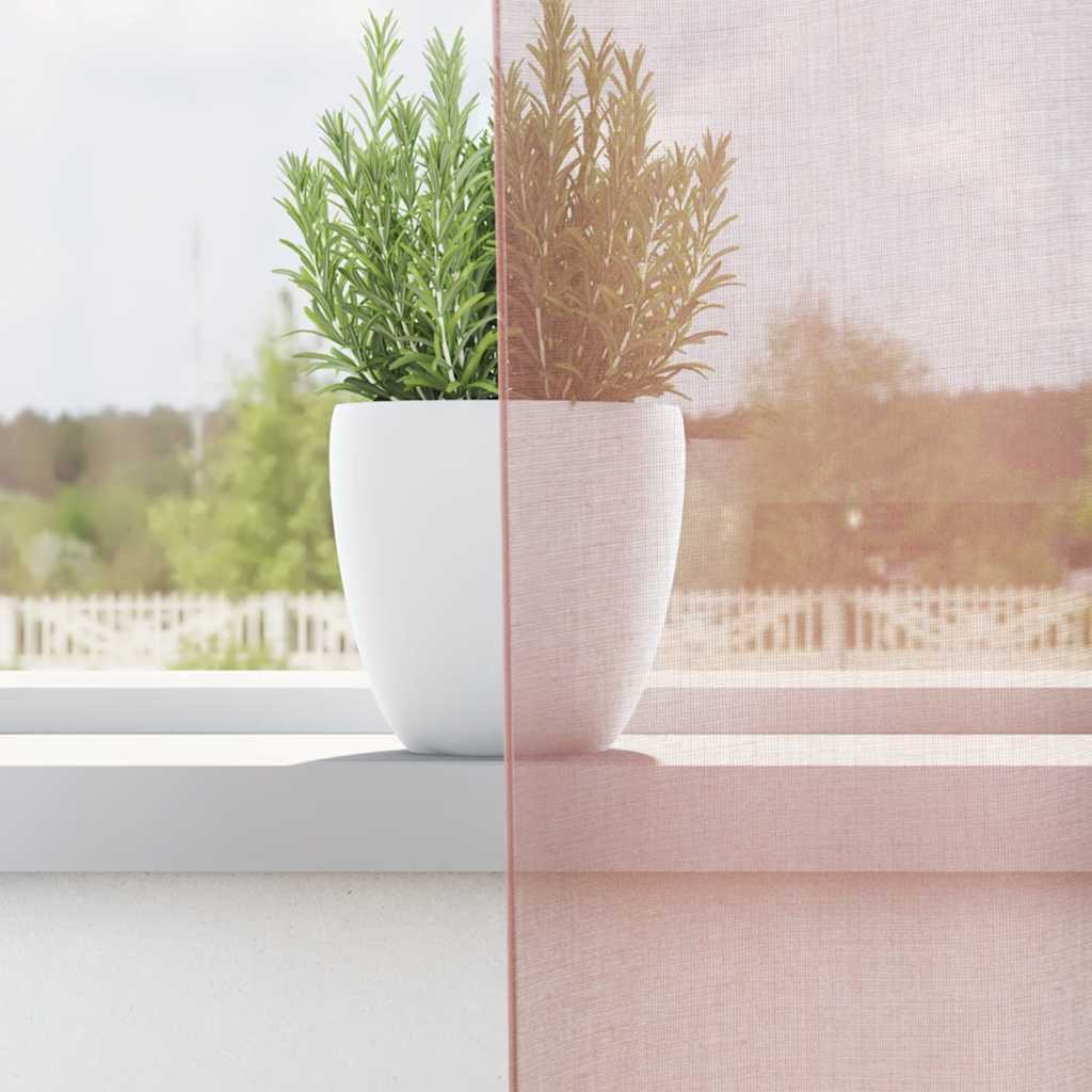 Voile Curtains with Grommets 2 pcs Pink 140x225 cm