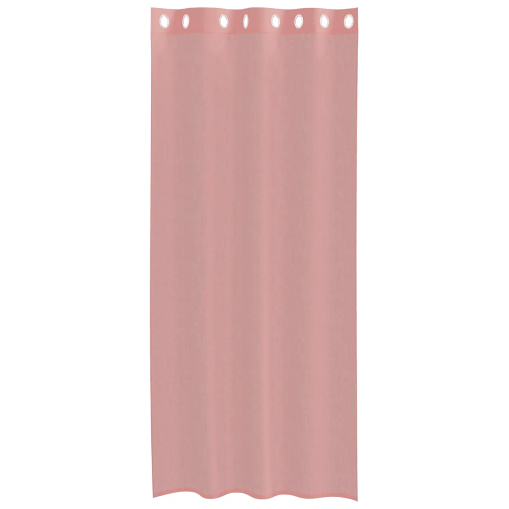 Voile Curtains with Grommets 2 pcs Pink 140x245 cm