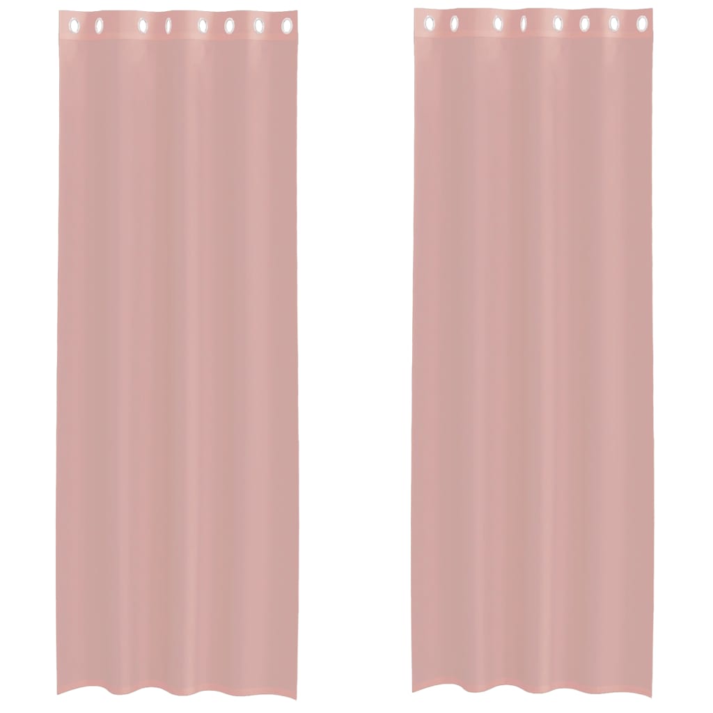 Voile Curtains with Grommets 2 pcs Pink 140x300 cm