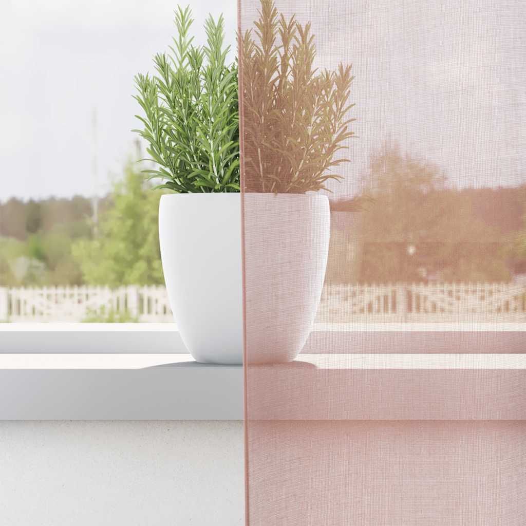 Voile Curtains with Grommets 2 pcs Pink 140x300 cm