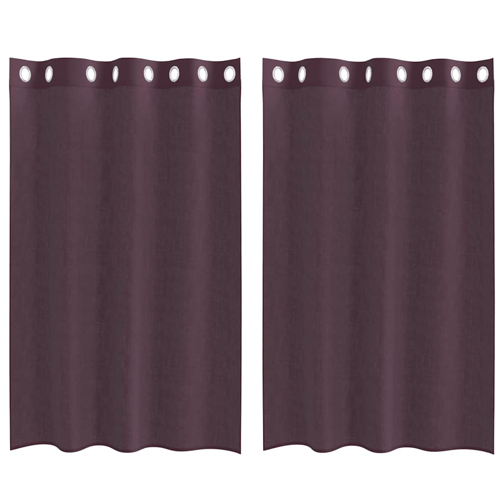 Voile Curtains with Grommets 2 pcs Purple 140x175 cm