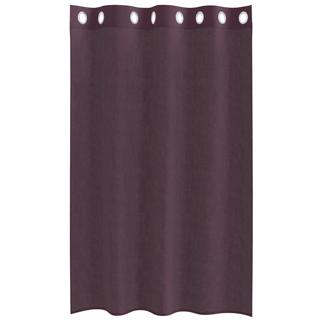 Voile Curtains with Grommets 2 pcs Purple 140x175 cm