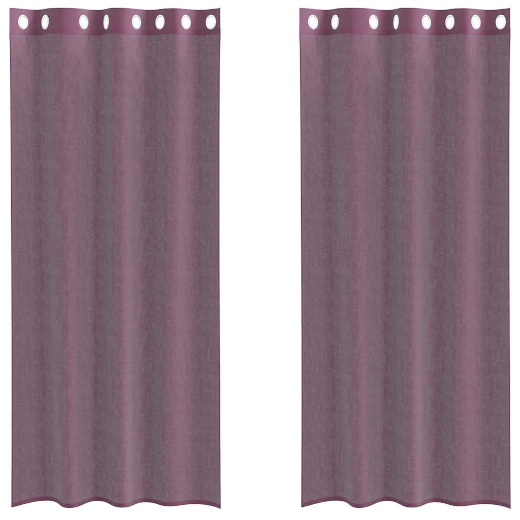 Voile Curtains with Grommets 2 pcs Purple 140x245 cm