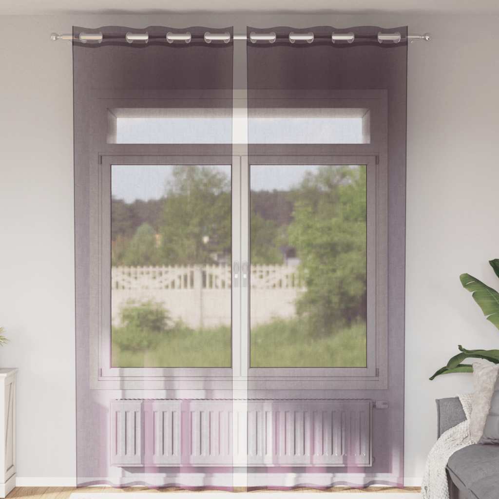 Voile Curtains with Grommets 2 pcs Purple 140x260 cm