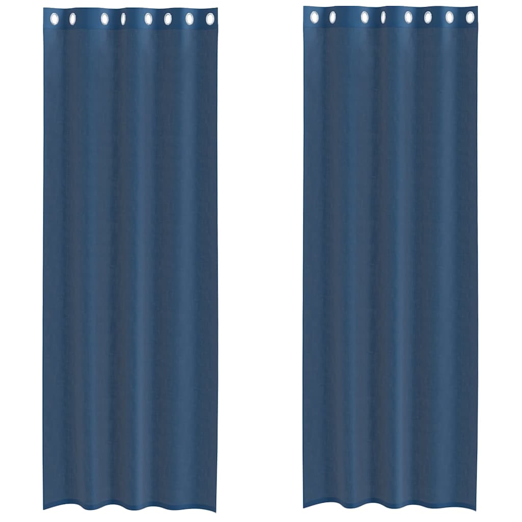 Voile Curtains with Grommets 2 pcs Royal Blue