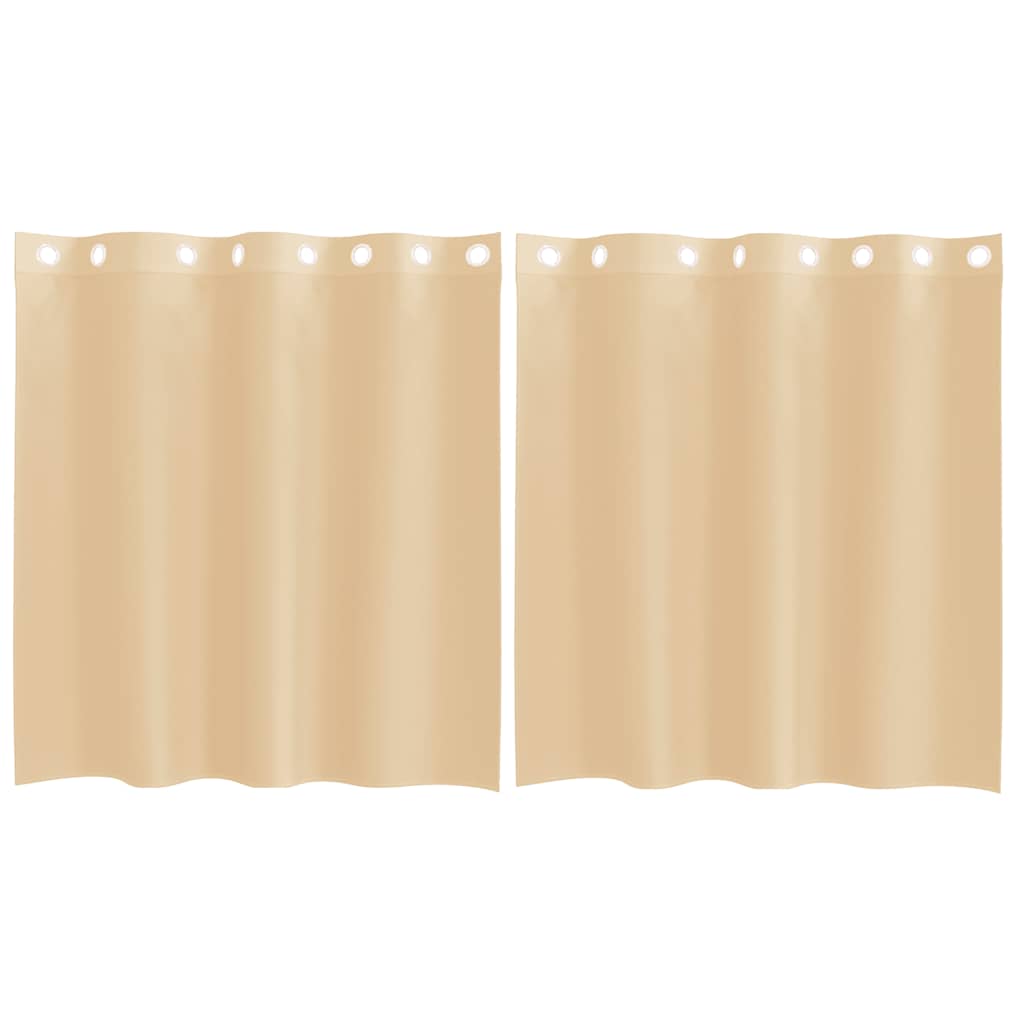 Voile Curtains with Grommets 2 pcs Sand