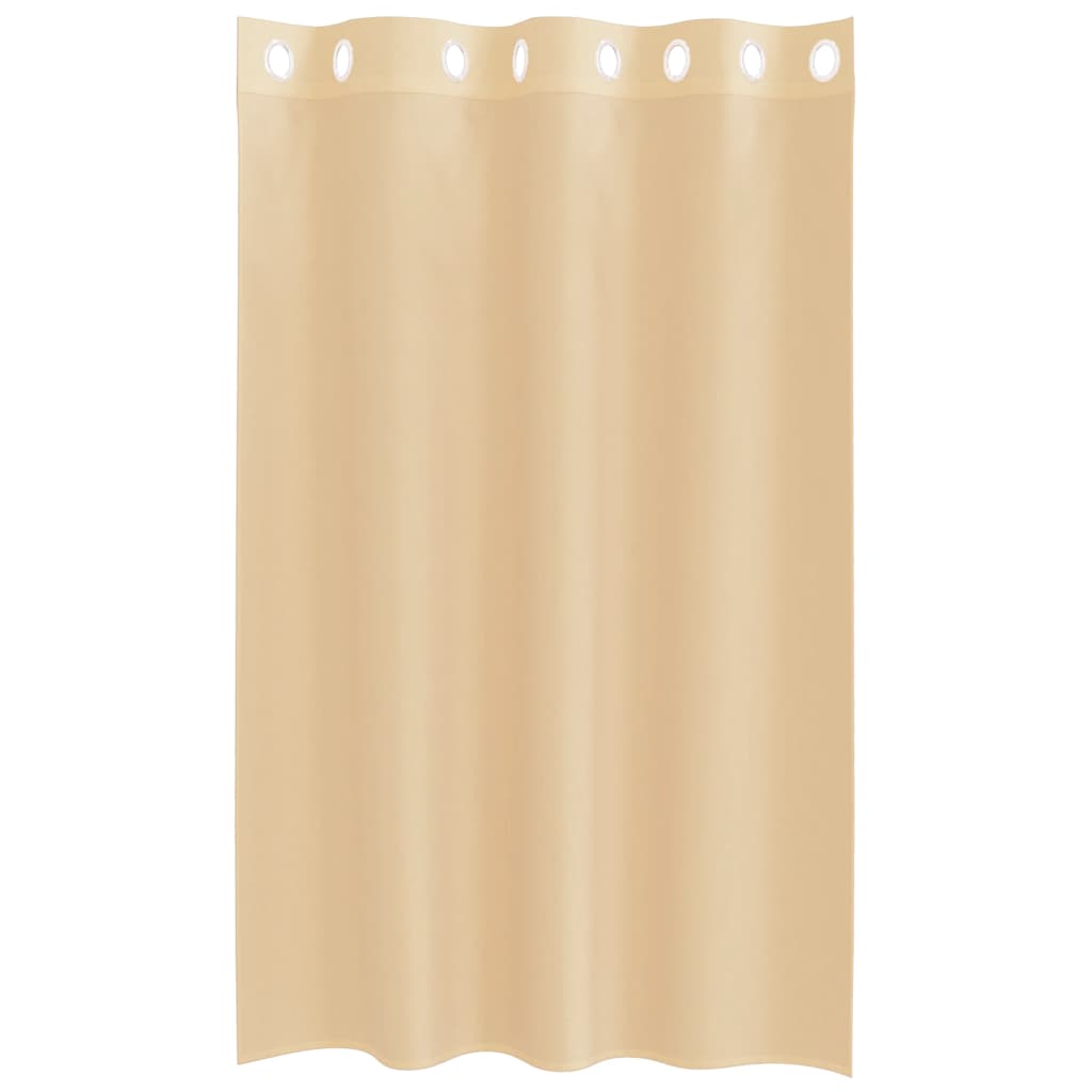 Voile Curtains with Grommets 2 pcs Sand