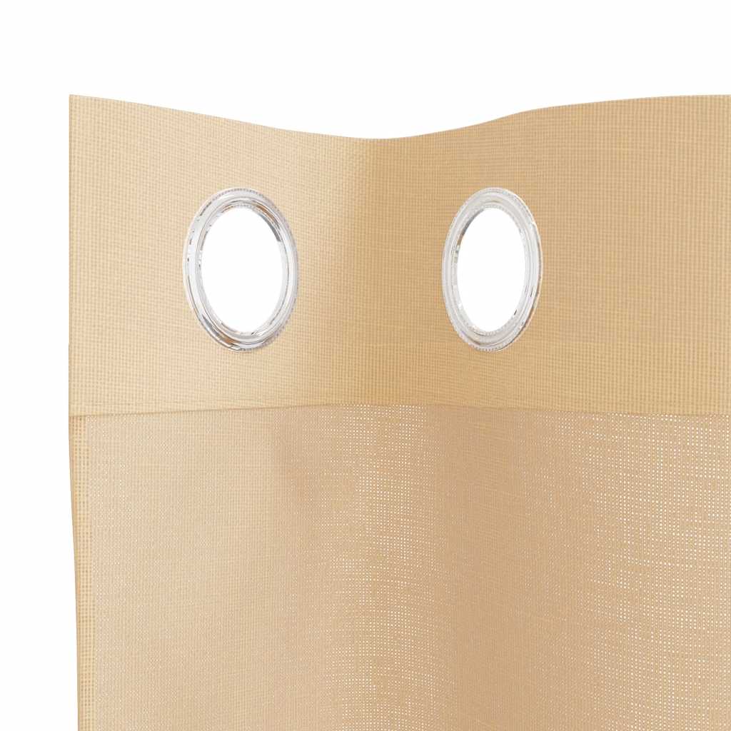 Voile Curtains with Grommets 2 pcs Sand