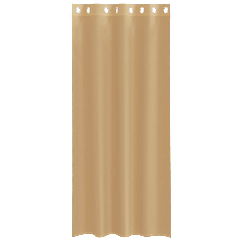 Voile Curtains with Grommets 2 pcs Sand