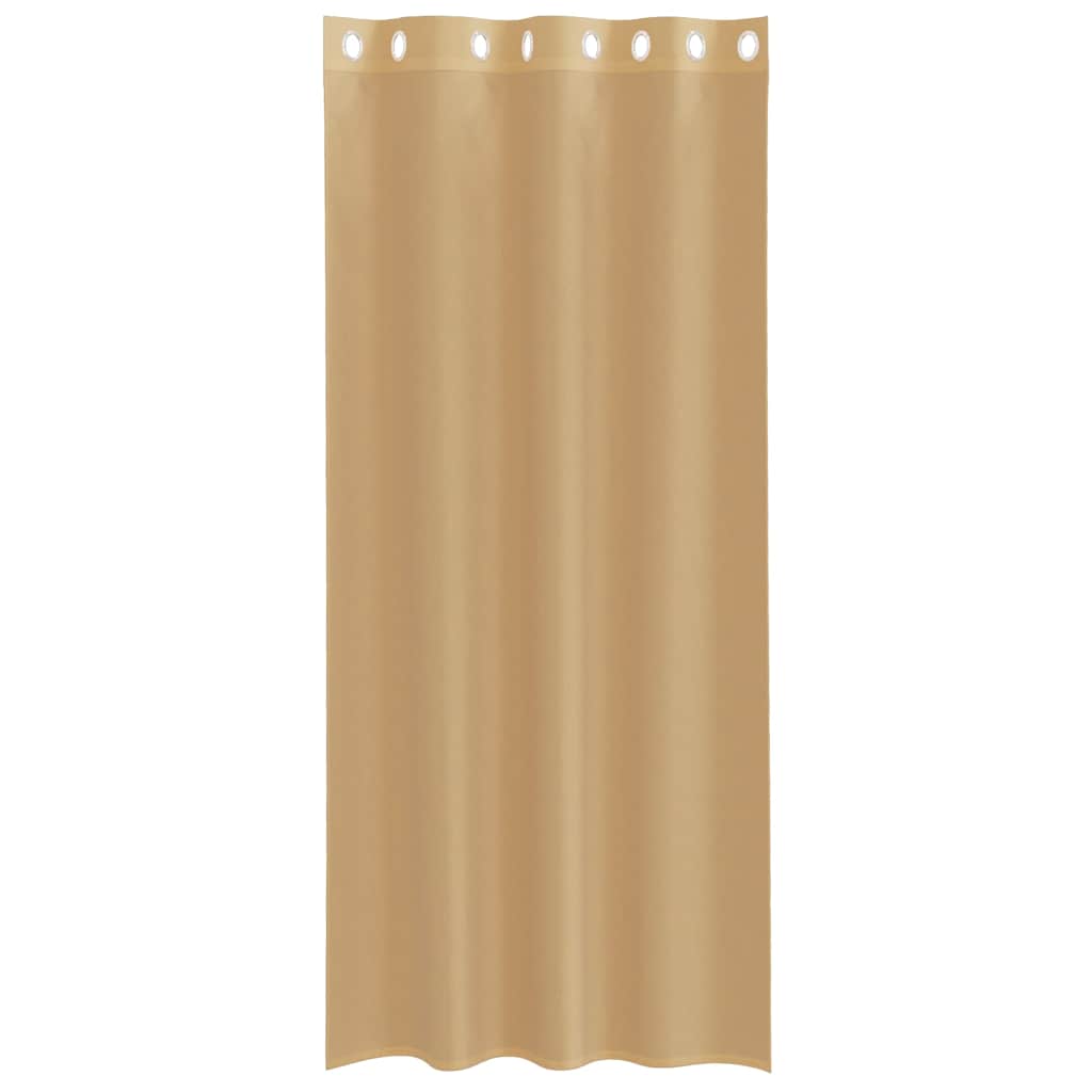 Voile Curtains with Grommets 2 pcs Sand