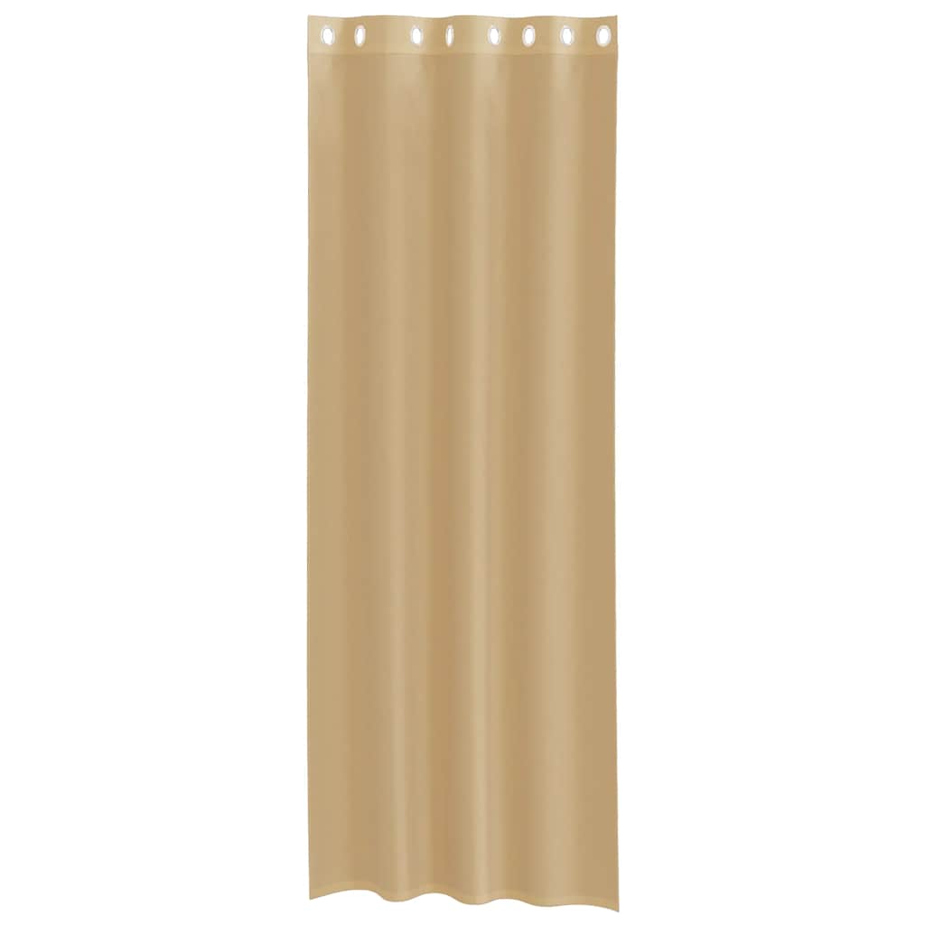 Voile Curtains with Grommets 2 pcs Sand