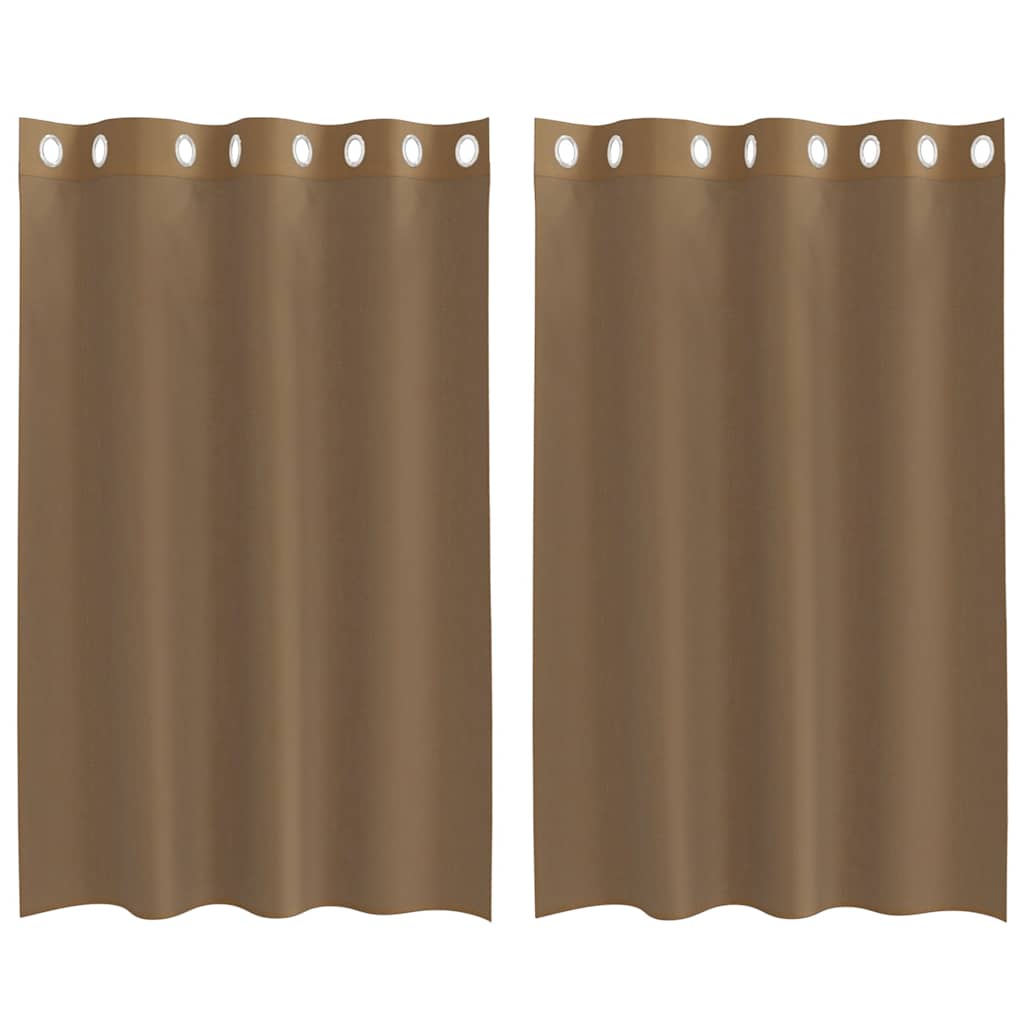 Voile Curtains with Grommets 2 pcs Light Brown