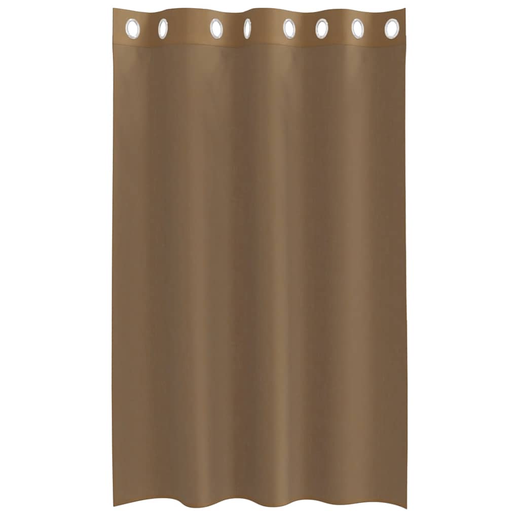Voile Curtains with Grommets 2 pcs Light Brown