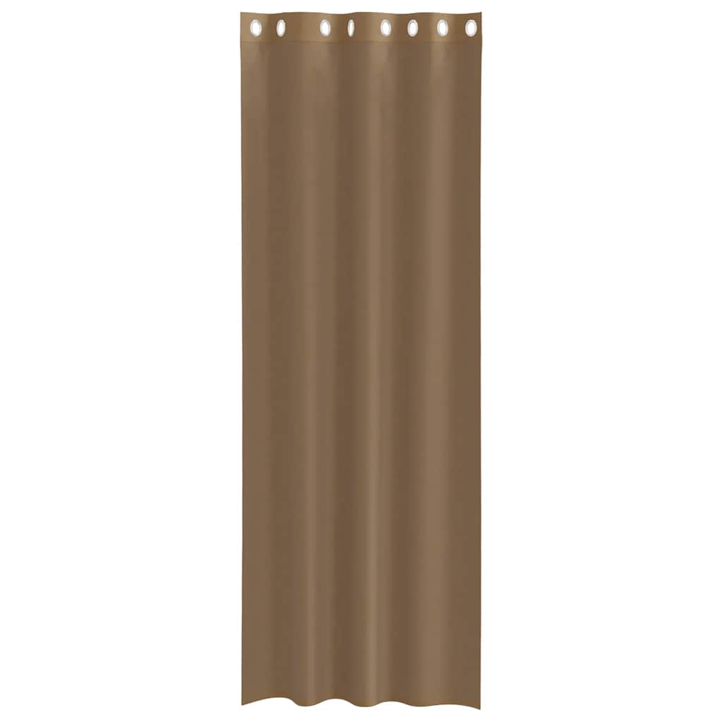 Voile Curtains with Grommets 2 pcs Light Brown