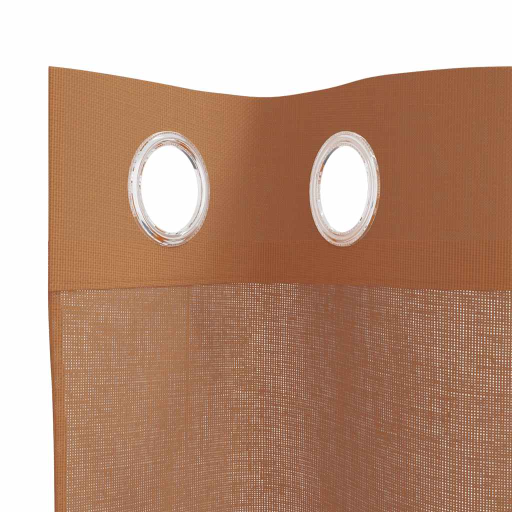 Voile Curtains with Grommets 2 pcs Terracotta