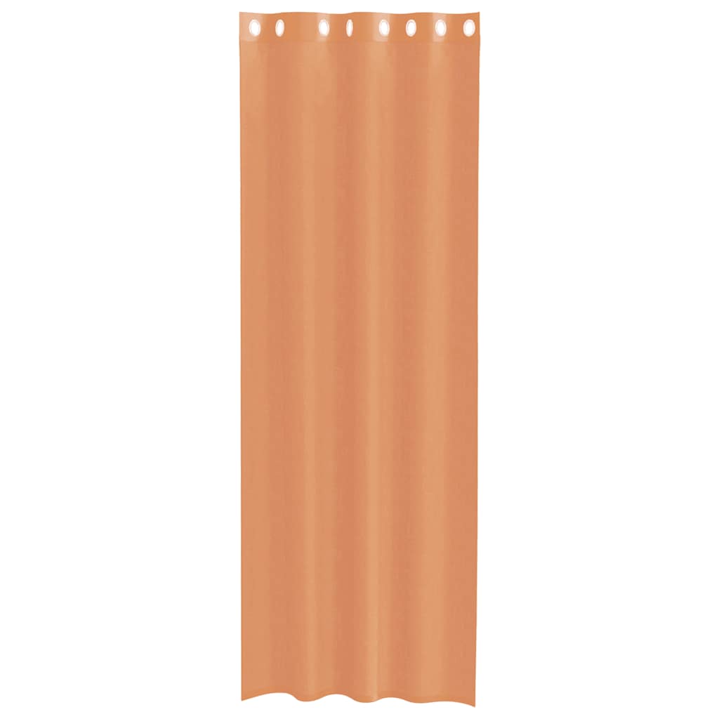 Voile Curtains with Grommets 2 pcs Terracotta