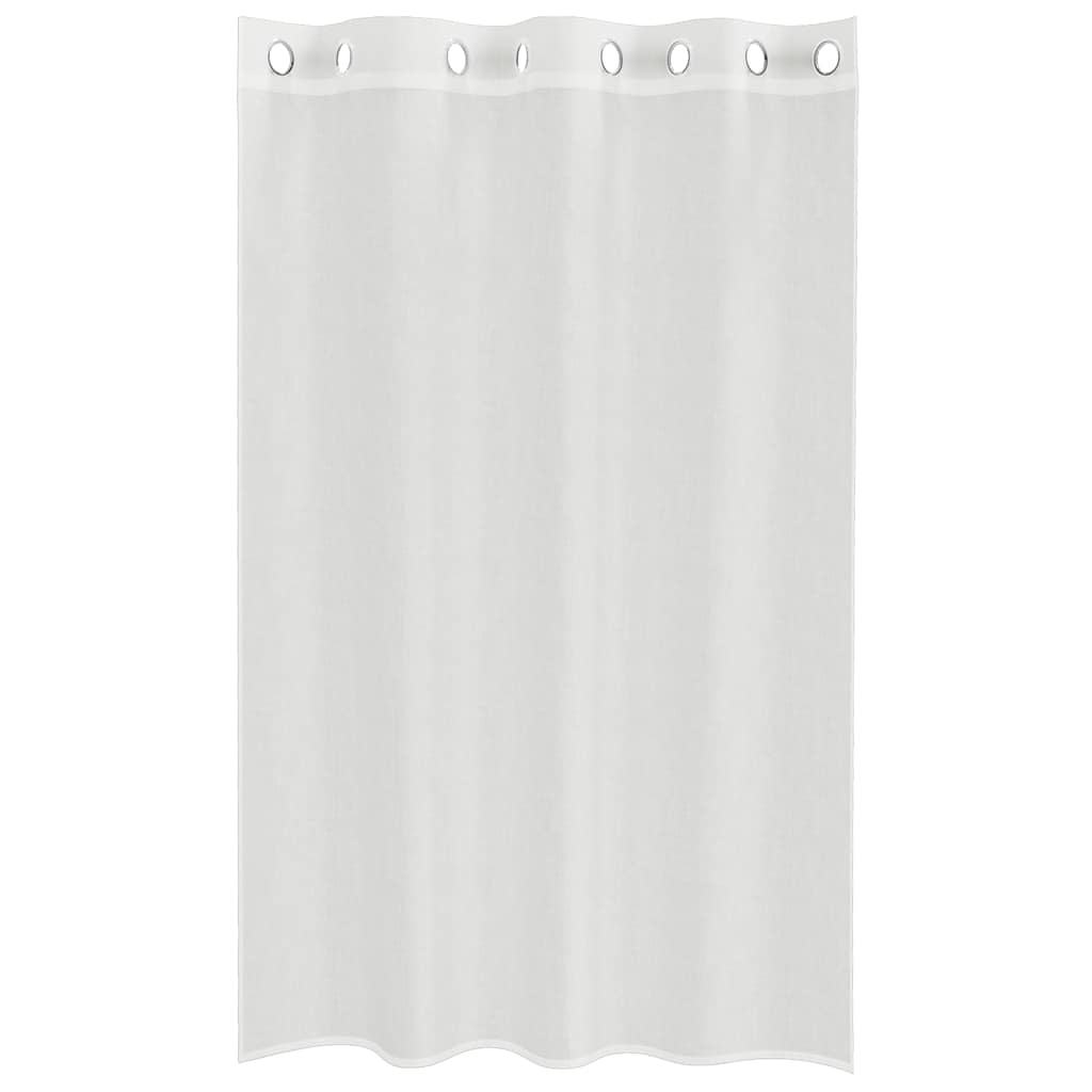 Voile Curtains with Grommets 2 pcs White