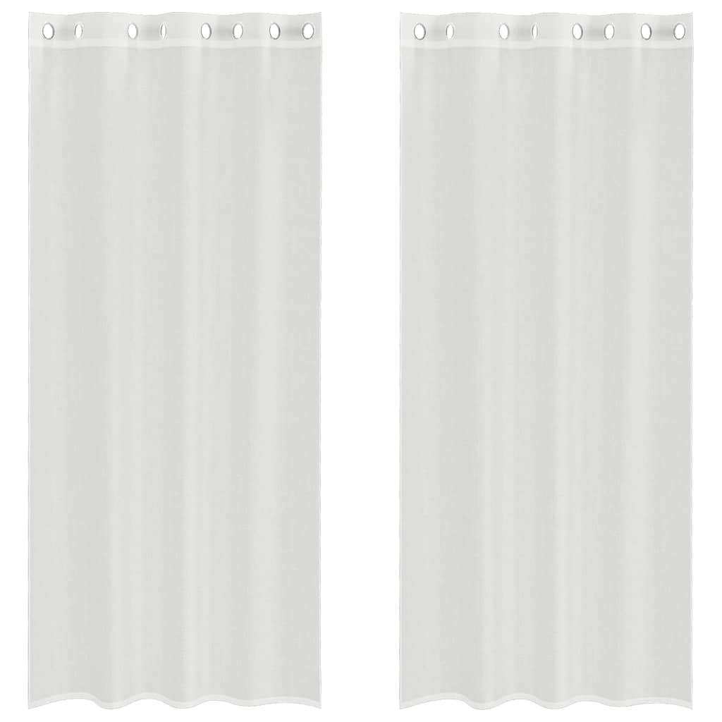 Voile Curtains with Grommets 2 pcs White