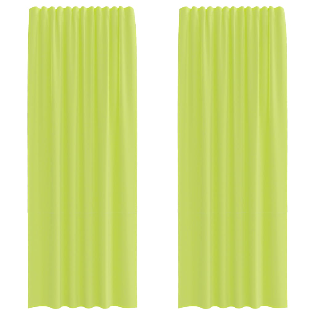 Voile Curtains with Rod Pockets 2 pcs Apple Green