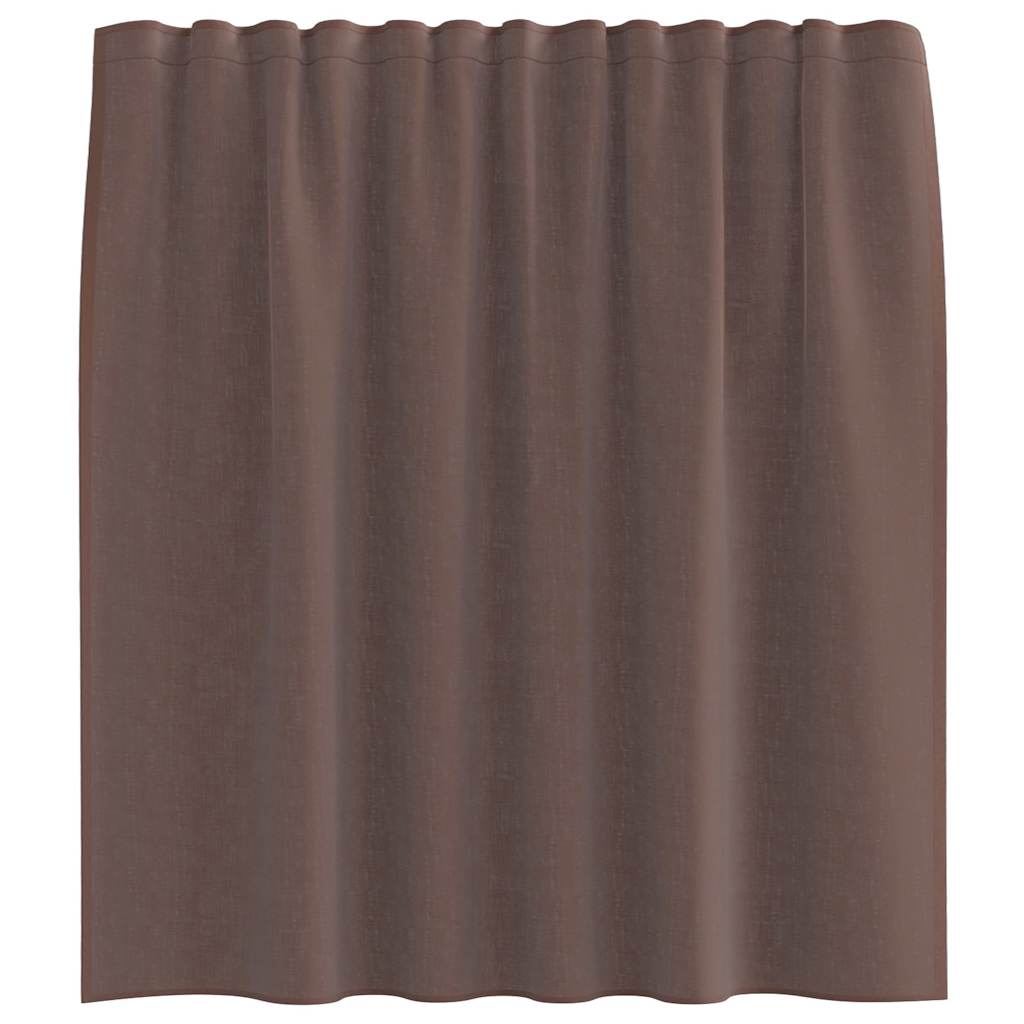 Voile Curtains with Rod Pockets 2 pcs Brown