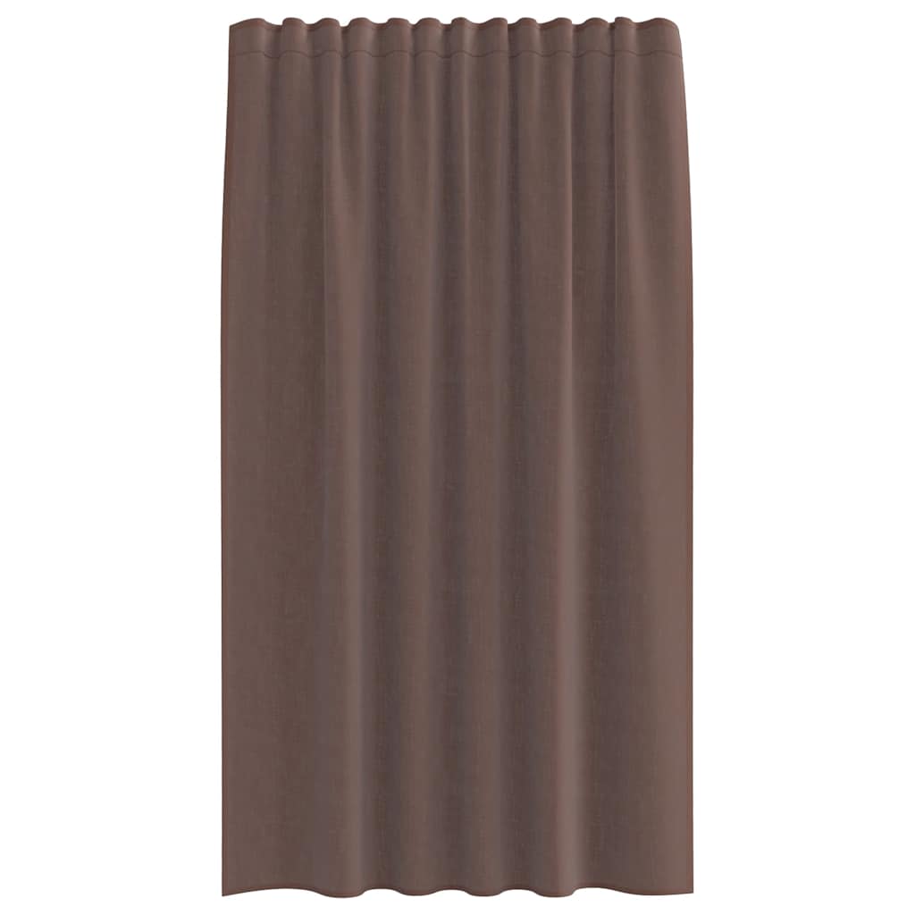Voile Curtains with Rod Pockets 2 pcs Brown