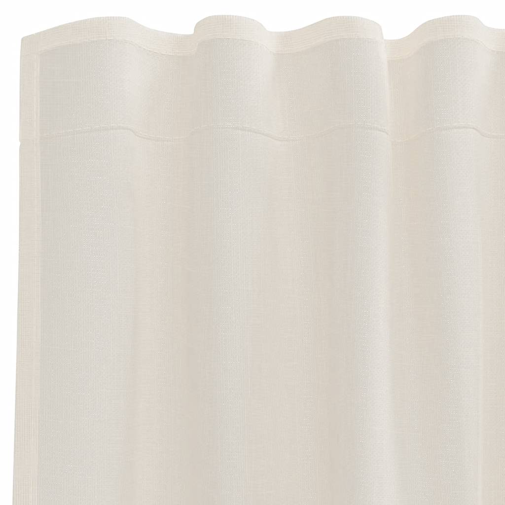 Voile Curtains with Rod Pockets 2 pcs Cream